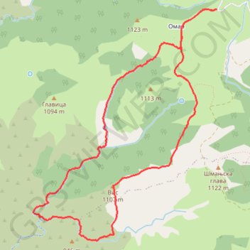 Stublo - Omarski potok GPS track, route, trail