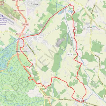 Parcours cyclable 5 : Entre la Vallée de l'Arnoult et le Canal Charente-Seudre - 25 km GPS track, route, trail