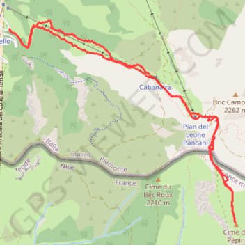 Cima Pepino GPS track, route, trail