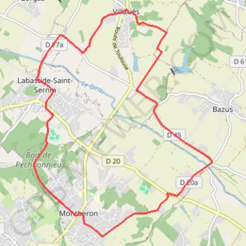 Montberon Labastide Saint-Sernin Villaries GPS track, route, trail