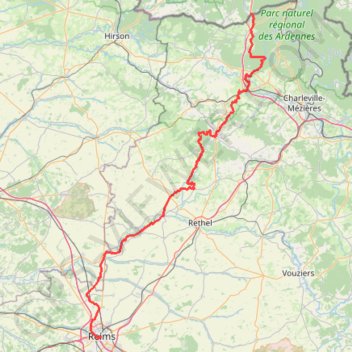 GR 654 : De Moulin-Manteau (Belgique) à Reims (Marne) GPS track, route, trail