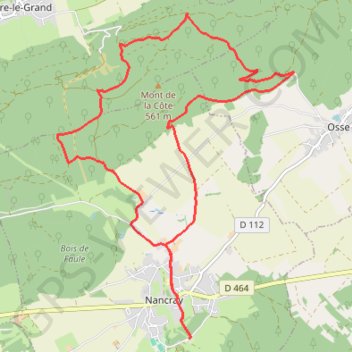 Nancray - Mont de la Côte GPS track, route, trail