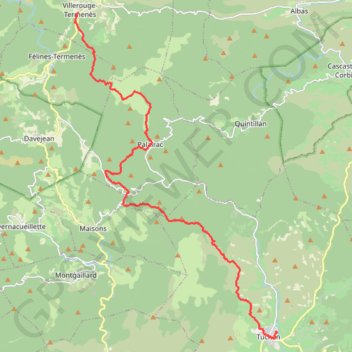 De Tuchan à Villerouge-Termenès GPS track, route, trail