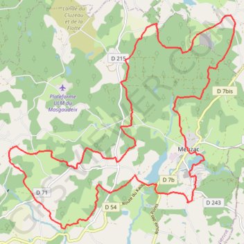 Forges et Moulins + Caux Meuzac VTT GPS track, route, trail