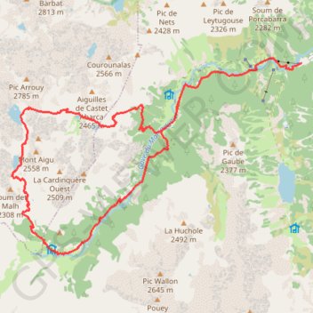 Lacs de Nère, Embarrat et Pourtet GPS track, route, trail