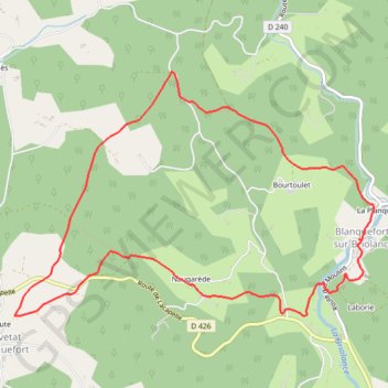 Blanquefort, un château-sur-la Briolance - Pays de la vallée du Lot GPS track, route, trail