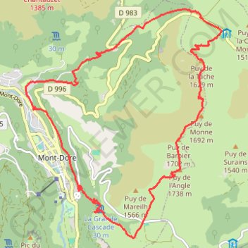 Randonnée des 4 puys (Mont-Dore) GPS track, route, trail