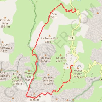 Toureis - Chevalier - Terres Plaines GPS track, route, trail