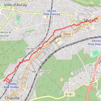 Chaville Sèvres GPS track, route, trail