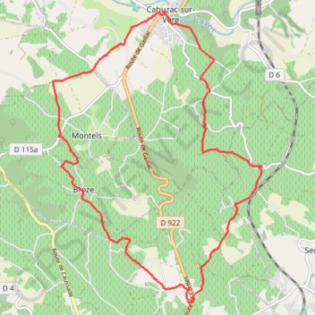Randonnée Cahuzac-sur-Vère GPS track, route, trail