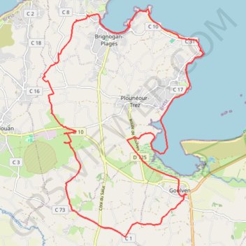 Grève de Goulven GPS track, route, trail