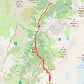 Roc du Blanchon GPS track, route, trail