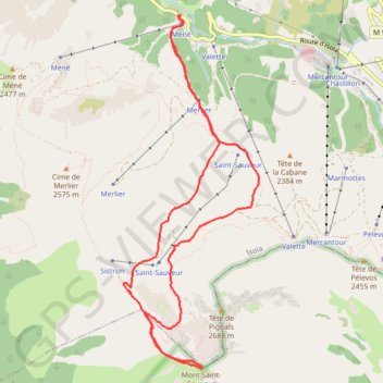 Mont Saint Sauveur GPS track, route, trail