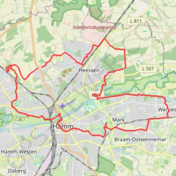 Hoeveler Strasse, Hamm - Mansfelder Strasse 64, Hamm GPS track, route, trail