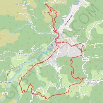 Autour de Jaujac GPS track, route, trail