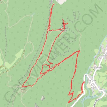 Ouillon de Proveyzieux - Grotte Mangin GPS track, route, trail