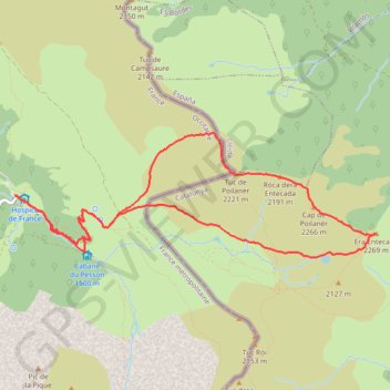 Pic de Pouylané - Entecade - Hospice de France GPS track, route, trail