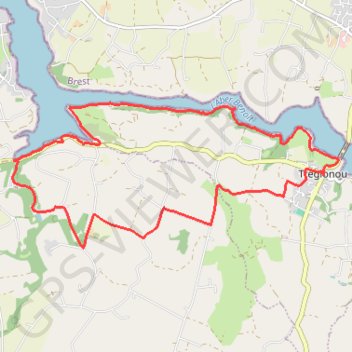 De Tréglonou à la Vallée des Moulins GPS track, route, trail