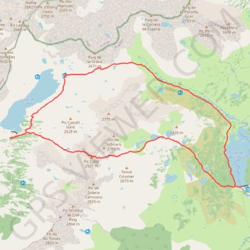 Boucle Carlit par les Bouillouses GPS track, route, trail