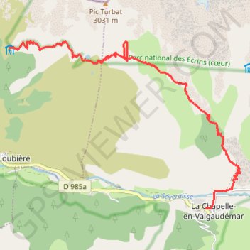 De La Chapelle-en-Valgaudémar au refuge des Souffles GPS track, route, trail