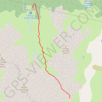 Col de Bramanette refuge GPS track, route, trail