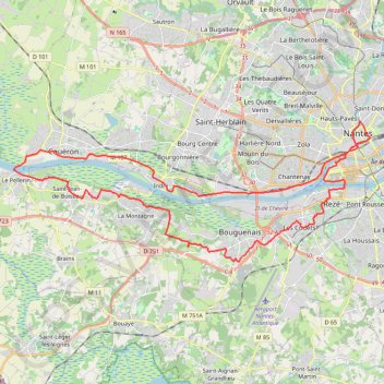 Bouguenais - Le Pellerin - Coueron - Nantes GPS track, route, trail