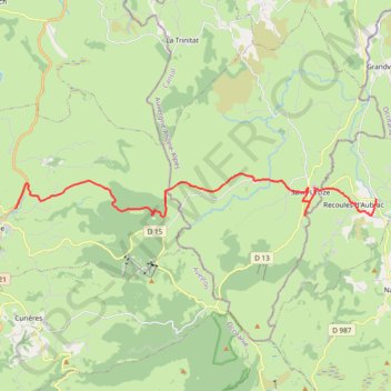 Tour des Monts d'Aubrac. De Laguiole à pont de Gournier GPS track, route, trail
