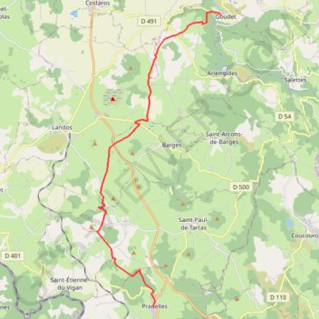 Goudet Pradelles GPS track, route, trail