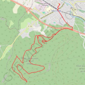 Raon-l'Étape - Cimetière des Allemands et col de Trace GPS track, route, trail