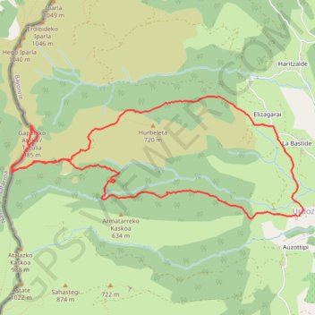 Pic de Toutoulia en circuit depuis Urdoz GPS track, route, trail