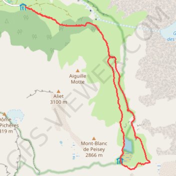 Tour du lac de la Plagne GPS track, route, trail