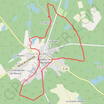 Circuit autour d'Yvoy-le-Marron GPS track, route, trail