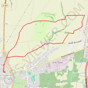 Saint Symphorien d'Ozon (69) GPS track, route, trail
