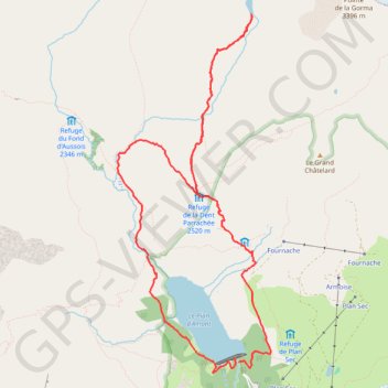 Aussois, Fond d'Aussois, Lac du Génépy, refuge de la Dent Parachée GPS track, route, trail