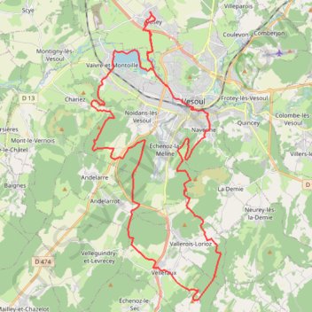 Navenne, Vellefaux, Chariez GPS track, route, trail