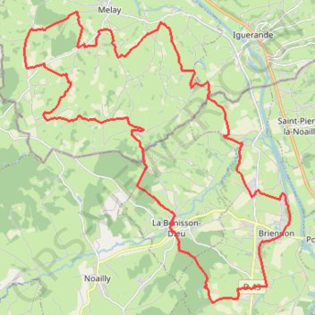 Du Canal au château de Maulevrier - La Bénisson-Dieu GPS track, route, trail