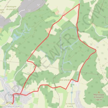 Petite boucle de la Cense - Chevincourt GPS track, route, trail