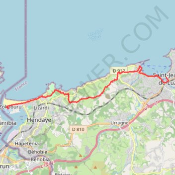 Le sentier du littoral de Saint-Jean-de-Luz à Hendaye GPS track, route, trail