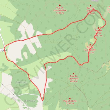 Les Puys de Jumes et de la Coquille GPS track, route, trail