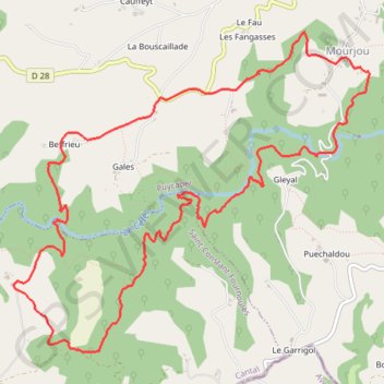 Mourjou Châtaigne GPS track, route, trail