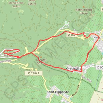 Le Haut-Kœnigsbourg GPS track, route, trail