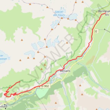 Le Balcon de la Vanoise - Vallonbrun - Bonneval-sur-Arc GPS track, route, trail
