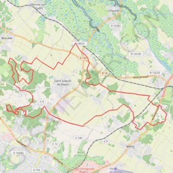 Saujon autour de St Sulpice de Royan GPS track, route, trail