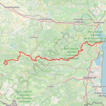 Sentier Cathare équestre balisé (partie Aude) GPS track, route, trail