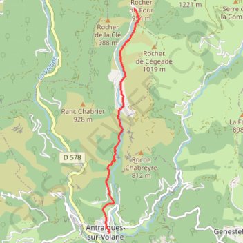 Descente en VTT depuis le Mazoyer GPS track, route, trail