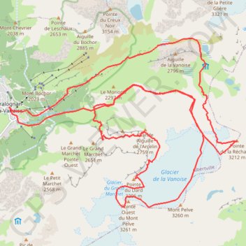 Vertical Transvanoise GPS track, route, trail