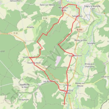 Au Pays de Jehanne d'Arc (Sud) - Maxey-sur-Vaise GPS track, route, trail