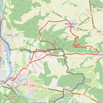 De Givet à Mesnil-Saint-Blaise GPS track, route, trail