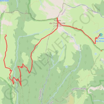 Chalet du Drison Chalet d'Orgeval par le sommet du Chauriondea GPS track, route, trail