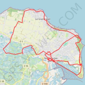 Noirmoutier Fin cousins VTT + marche GPS track, route, trail